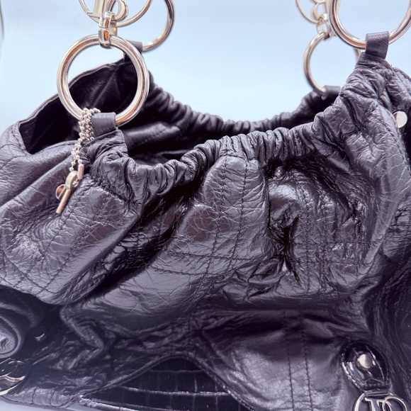 Bolzano Fiore Huge Black Leather Satchel Women's Bag - Picture 7 of 14